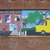 Art panels by Hopewell High students 
Virginia Paper Company building - West 3rd St.
(Site of new baseball stadium and Romare Bearden Park.)